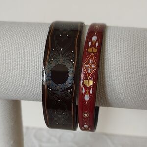 Michaela Frey Bangle Bracelet Lot of 2 Made In Austria Enamel
